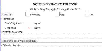 Cách ghi nhật ký thi công dành cho những ai đang cần