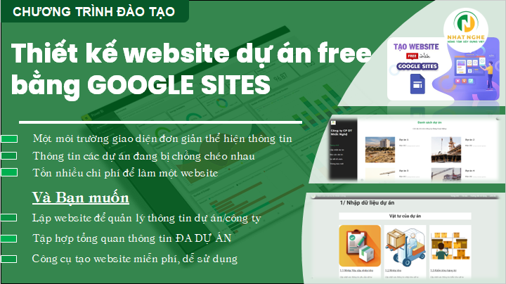 Thiết kế WEBSITE DỰ ÁN miễn phí bằng Google Sites